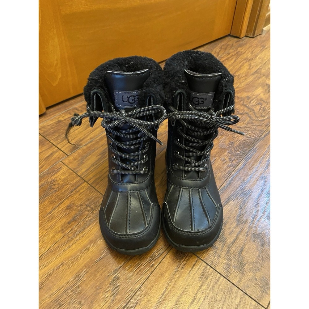 UGG Butte Kids Youth Girls Boys Size 13 Winter Waterproof Snow Boots Black